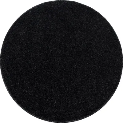 Zdjęcie produktu dla Dywan "Kurzflor" do salonu, kolor antracytowy, okrągły, o wymiarach 200x200 cm, jednolity kolor