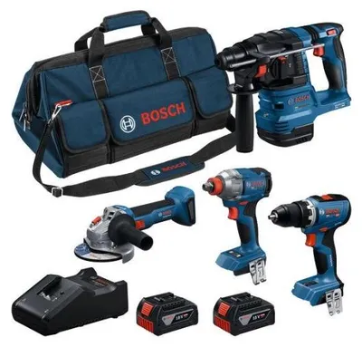 Image de Coffret d'outils sans fil BOSCH GSR 18V-65 + GDX 18V-285 + GBH 18V-22 + GWS 18V-8 0615A500BK