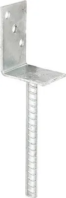 Produktbild von L-Pfostenträger m. Betonanker aus Riffelstahl 80 x 100 x 200 mm, feuerverzinkt, 1 Stück