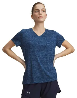 Produktbild von Under Armour Tech Twist V-neck Kurzarm-t-shirt Blau M Frau Blau M