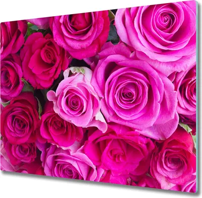 Produktbild von Glas Herdabdeckplatte 60x52 cm Spritzschutz Glasabdeckplatte Schneidebrett Blumenstrauß Rosen