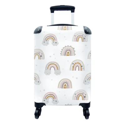 Obrázek produktu pro Kufr Příruční zavazadlo na kolečkách Malý cestovní kufr na 4 kolečkách Dívky - vzor - Rainbow - Velikost kabiny < 55x40x23 cm a 55x40x20 cm -