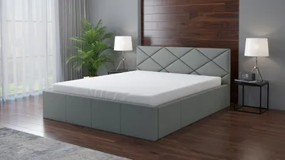 Produktbild von Polsterbett ALEXIS 160x200 mit Matratze und Bettkasten. Farbe: Grau.