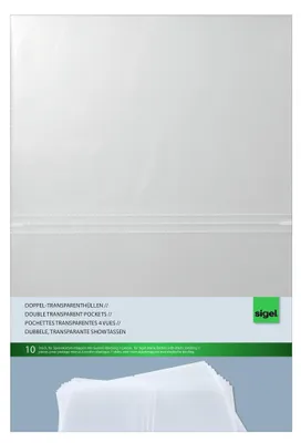 Produktbild von SIGEL SM180 Doppel-Transparenthüllen, A4, 10 Stück