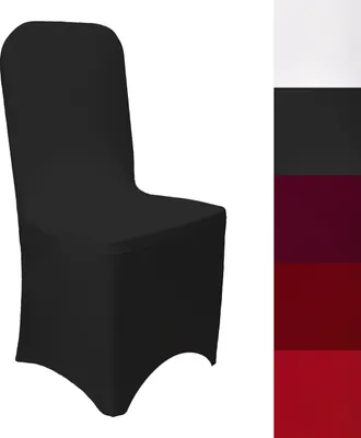 Produktbild von Stuhlhusse Stretch Schwarz elastischer Universal Stuhlüberzug Stuhlbezug dehnbar, 1 Stück