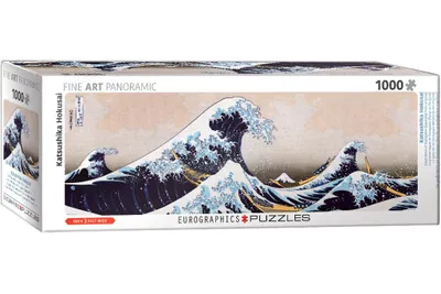 Produktbild von Hokusai - Die große Welle vor Kanagawa 1000 Teile Panorama Puzzle - 68x48 cm