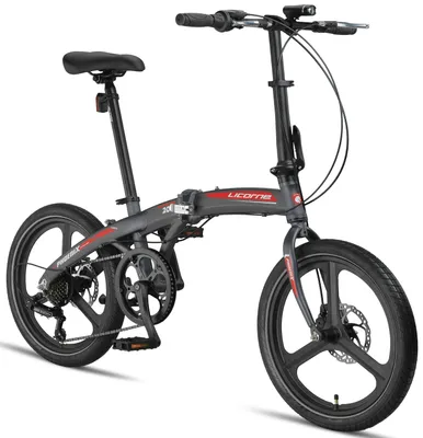 Produktbild von Licorne Bike Phoenix 2D Cross 20 Zoll Aluminium Faltrad Klapprad Scheibenbremse Discbremse Faltfahrrad Herren Damen 7 Gang Kettenschaltung Folding City Bike Alu-Rahmen