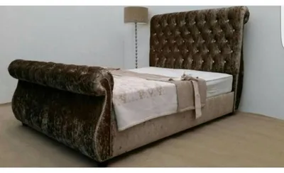 Produktbild von Chesterfield Design Bett Schlafzimmer Textil Samt Leder Polster Hotel Betten Neu
