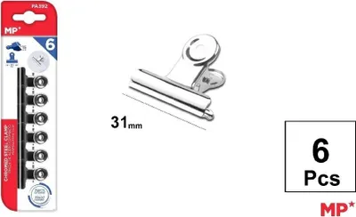 Obrázok produktu pre Kancelárske sponky, kovové, strieborné, 31 mm, 6 ks – MP Main Paper