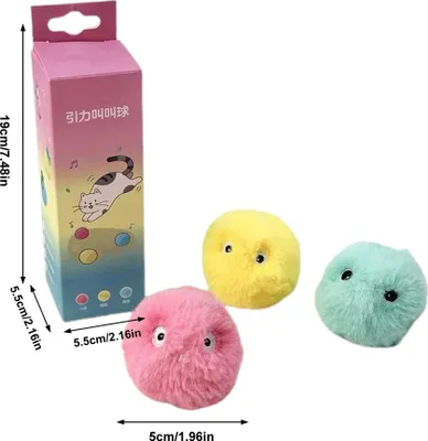 Obrázek produktu pro Plyšový Catnip Ball Cat Toy Lifelike Animal Chirping Sounds Interaktivní kočičí hračky Měkké načechrané plyšové kočičí míčové hračky