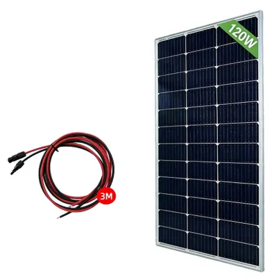 Imagen del producto de Panel solar de alta eficiencia, construcción duradera, 120W con cable de 3M