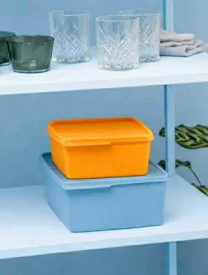 Image de Boîtes de conservation multi-usages Tupperware Basic Line, carrées, lot de 2, 1,2 l, 2,5 l