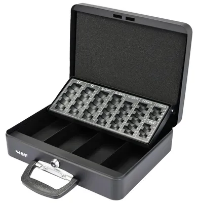 Geldkassette Tragegriff HMF 10016 30.5 x 24 x 8.5 cm Schwarz