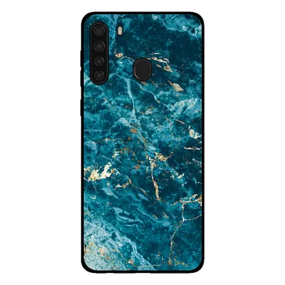 Image de Smartphonica Coque pour Samsung Galaxy A21 avec impression marbre - Coque arrière TPU design marbre - Bleu