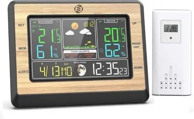 Immagine prodotto di Stazione meteorologica digitale per interni ed esterni - Igrometro - Termometro - Display digitale - Misuratore di umidità - Versione avanzata
