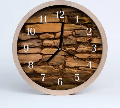Produktbild von Holzuhr 20fi cm wanduhr - Steine