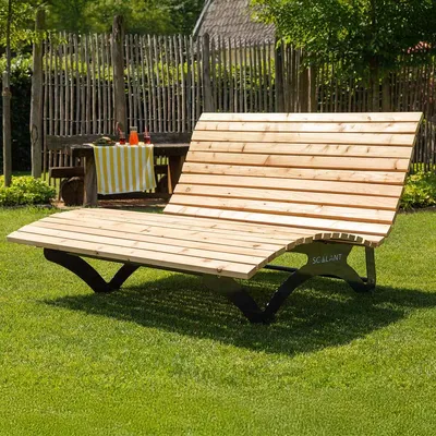 Produktbild von Waldsofa Premium, Lärche, Wellenliege, Sonnenliege, KI-generiertes Bild