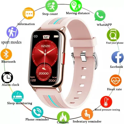Produktbild von Smartwatch für Damen 1,57″ Full Touch Fitness Tracker mit Blutsauerstoff Monitor IP68 Wasserdicht für Android iOS Handys