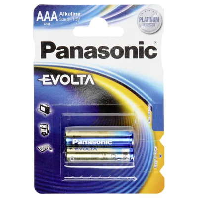 Produktbild von Panasonic Evolta AAA, Einwegbatterie, Alkali, 1,5 V, 2 Stück(e), Blau, AAA