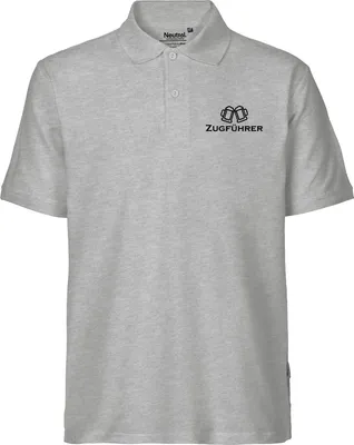 Produktbild von Huuraa Herren Polo Shirt Zugführer Schützenfest XXL Sport Grey Bio Baumwolle Fairtrade Poloshirt Geschenkidee