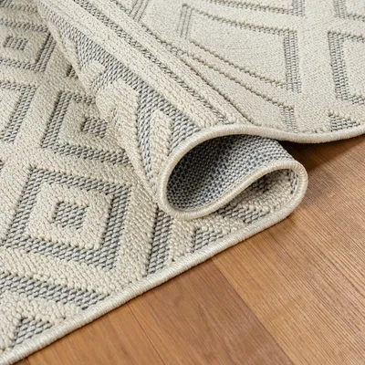 Produktbild von Teppich Boho Hochflor Wohnzimmer, Schlafzimmer, Küche, Flur, Waschbarer Teppich 3D, Farbe:405Beige, Maße:200x290 cm