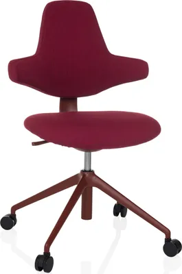 Obrázok produktu pre hjh OFFICE Profesionálna kancelárska stolička PALIANO Ergonomická kancelárska stolička bez podrúčok Látková červená Otočná stolička do kancelárie, domácnosti
