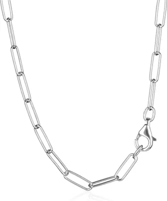 Produktbild von Halskette 45cm Langankerkette rund 925 Sterling Silber 3,4mm breite Silberkette