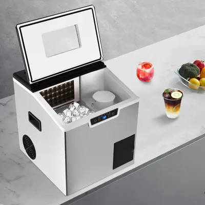 Image de Machine 2-en-1 pour la fabrication de glaçons et le broyage de glace, avec écran LCD et nettoyage automatique