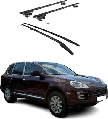Image de KIT Barres de toit trans+long pour Porsche Cayenne 2002-2010 Alu Noir