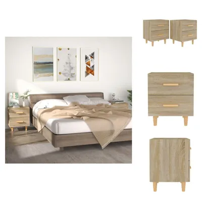 Immagine prodotto di vidaXL Comodini 2 pezzi rovere Sonoma 40x35x47,5 cm - Comodini
