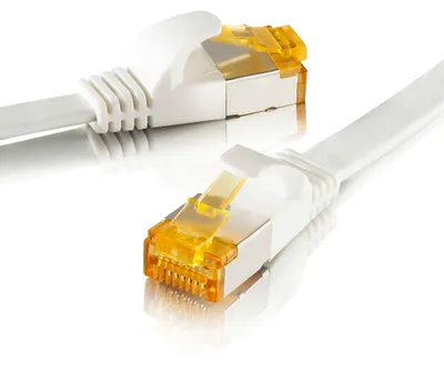 Produktbild von CAT 7 Ethernet Kabel Patchkabel Netzwerkkabel LAN Kabel 5m weiß flach SEBSON