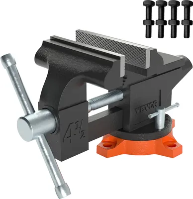 Obrázek produktu pro VEVOR 11,5cm svěrák otočný o 240° pracovní svěrák z tvárné litiny průměr upnutí trubky 1,5-4,5 cm svěrák s rozevřením čelistí 8,5 cm paralelní svěrák Ideální pro broušení broušení řezání atd.