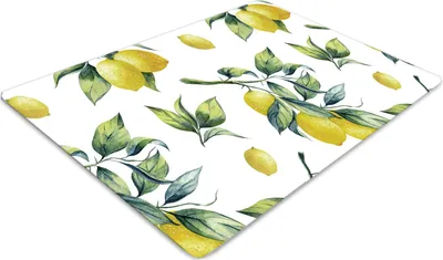 Produktbild von Stuhlunterlage Bürostuhlunterlage 120 cm x 90 cm Bodenmatte Bürostuhlunterlage - Gelbe Zitronen