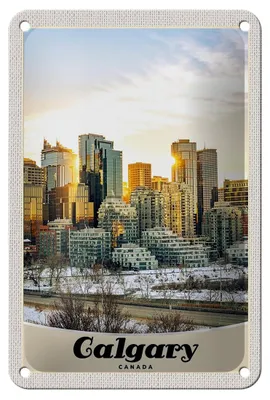 Produktbild von Blechschild Reise 12x18cm Calgary Kanada Europa Urlaub Schnee Schild