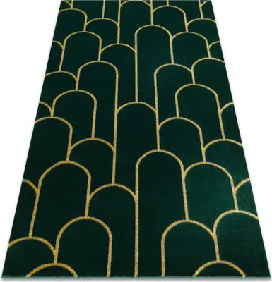 Produktbild von Exklusiv EMERALD Teppich 1021 glamour, stilvoll art deco Flaschengrün / gold Grün 160x220 cm