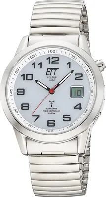 ETT Eco Tech Time EGS-11711-12Z Funk-Solar Herren-Armbanduhr Gobi mit Zugband Weiß 1