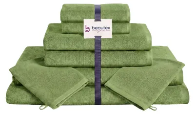 Produktbild von BEAUTEX Handtuch-Set Premium Frottier Sets, 100% Baumwolle 550g/m²,Waldgrün,Set: 2 Hand-, 2 Badetücher