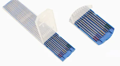 Immagine prodotto di 10 elettrodi in tungsteno, dimensioni 2,4 mm x 175 mm