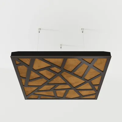 Productafbeelding van Set van 4 akoestische plafondpanelen SKYROSS, 50x50x5 cm, wenge/goud