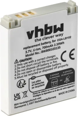 Produktbild von vhbw Akku kompatibel mit Panasonic KX-TU311, KX-TU320, KX-TU321, KX-TU301, KX-TU301 GME, KX-TU325 schnurlos Festnetz Telefon (700 mAh, 3,7 V, Li-Ion)