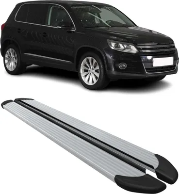 Image de Marchepieds Latéraux pédale pour VW Tiguan 2007-2016 Aluminium Argent 2Pcs