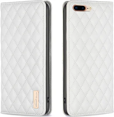 Produktbild von iPhone 8 Plus Hülle, Elegant Bookstyle Flip Leder Kartenfächer Schutzhülle mit Ständer für iPhone 8 Plus / 7 Plus Weiß