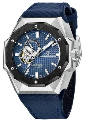 Immagine prodotto di Orologio da uomo Pagani Design Javelot, movimento automatico, cinturino in vera pelle, blu/nero