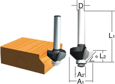 Immagine prodotto di Fresa Makita a spigoli vivi 6mm D-09488