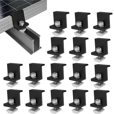 16 Solarpanel-Endklemmen 30 mm, Z-Halter, Montageset