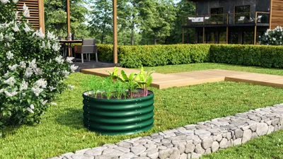 Produktbild von Vitavia Hochbeet "Terra 401" seegras 40 cm Modell "Rund"