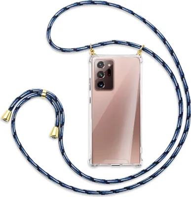 Produktbild von Handykette Backcover-Schutzhülle mit Band (Metall goldfarben) für Samsung Galaxy Note 20 Ultra - Blautöne