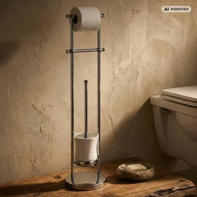 Produktbild von PaulGurkes Stand-WC-Bürste mit Toilettenpapierhalter Retro Nostalgie