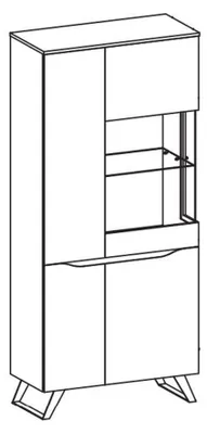 Produktbild von Design Vitrine Kommode Anrichte Side Schrank Regal Luxus Wohnzimmer Schränke Neu