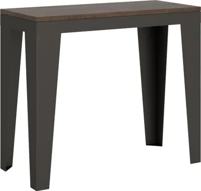 Produktbild von Ausziehbare Konsole 90x40/300 cm Flame Evolution Walnuss Anthrazit Rahmen